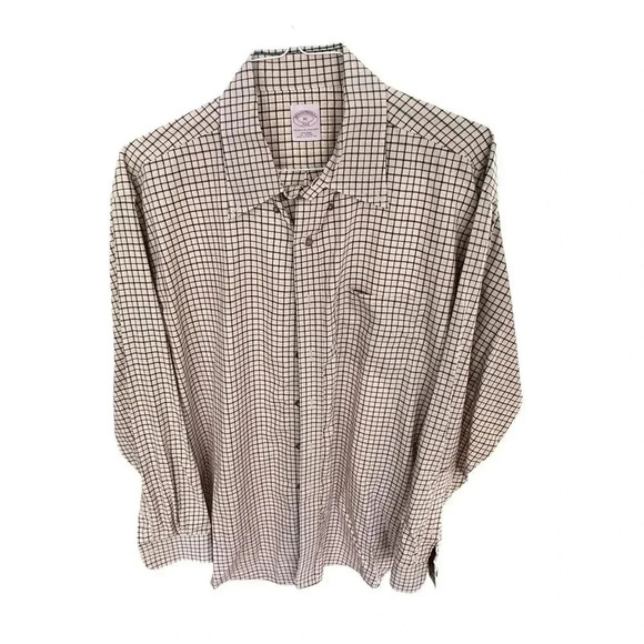 Brooks Brothers 346 Long Sleeve Button Down Plaid Polo Shirt Size XL - Picture 1 of 6